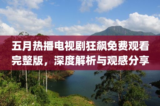 五月热播电视剧狂飙免费观看完整版，深度解析与观感分享