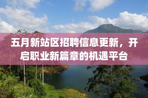 五月新站区招聘信息更新，开启职业新篇章的机遇平台