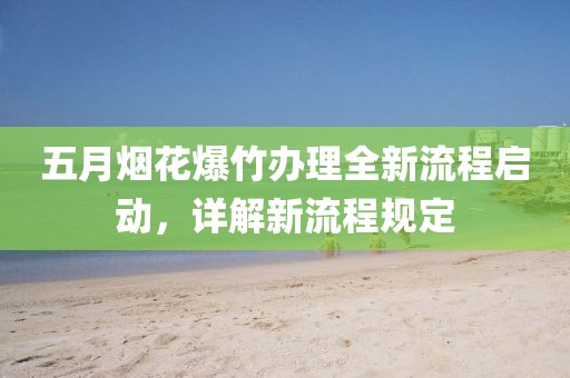 五月烟花爆竹办理全新流程启动，详解新流程规定