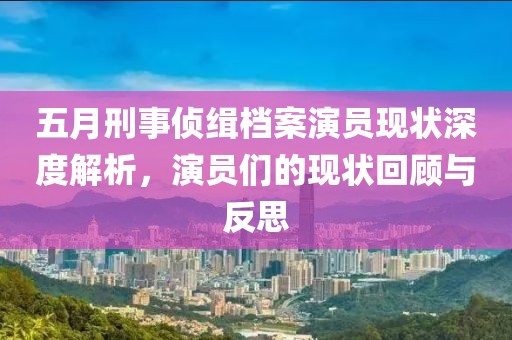五月刑事侦缉档案演员现状深度解析，演员们的现状回顾与反思