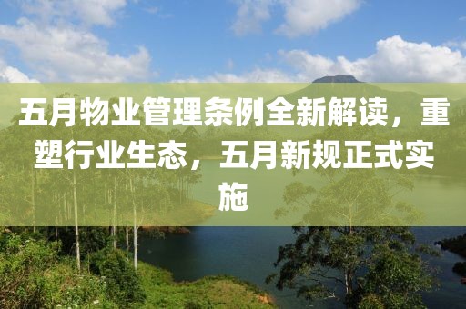 五月物业管理条例全新解读，重塑行业生态，五月新规正式实施