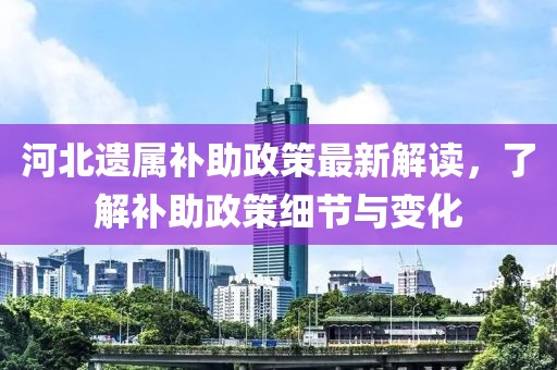 河北遗属补助政策最新解读，了解补助政策细节与变化