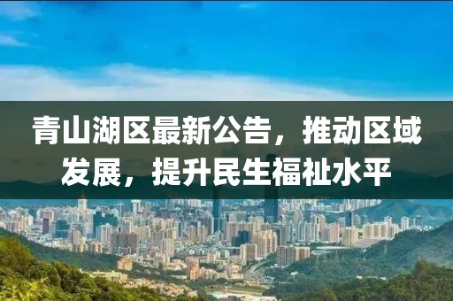 青山湖区最新公告，推动区域发展，提升民生福祉水平