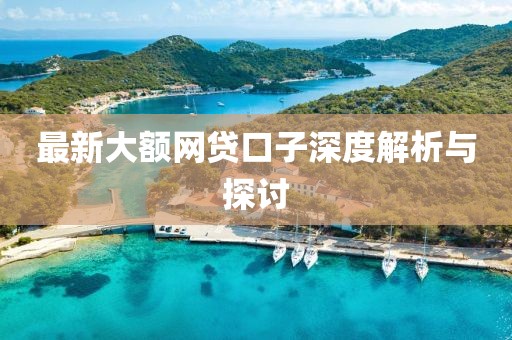 最新大额网贷口子深度解析与探讨
