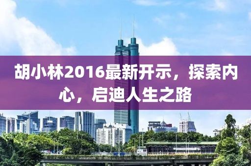 胡小林2016最新开示，探索内心，启迪人生之路