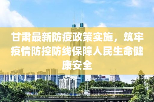 甘肃最新防疫政策实施，筑牢疫情防控防线保障人民生命健康安全
