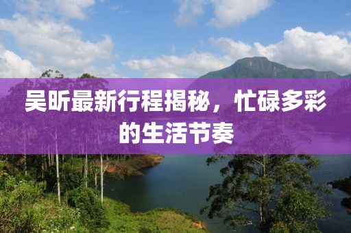 吴昕最新行程揭秘，忙碌多彩的生活节奏