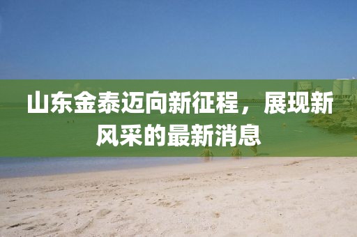 山东金泰迈向新征程，展现新风采的最新消息