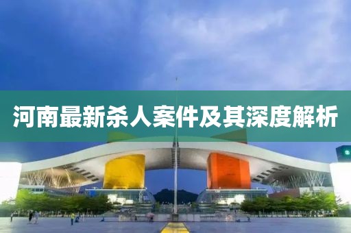 河南最新杀人案件及其深度解析