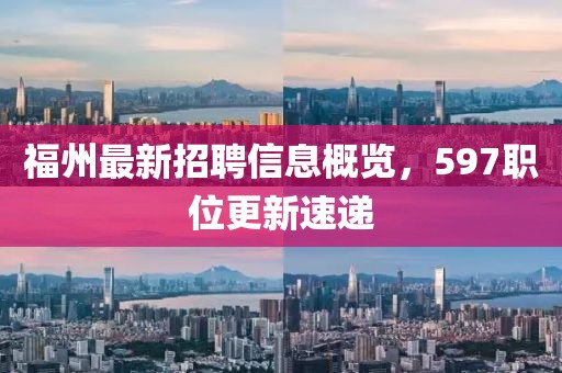 福州最新招聘信息概览，597职位更新速递