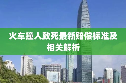火车撞人致死最新赔偿标准及相关解析