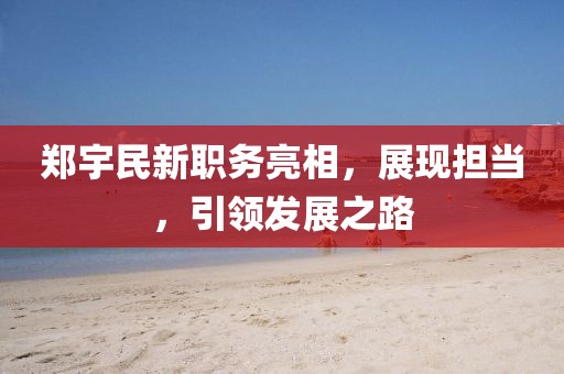 郑宇民新职务亮相，展现担当，引领发展之路