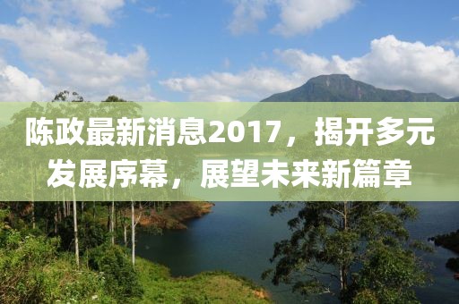 陈政最新消息2017，揭开多元发展序幕，展望未来新篇章