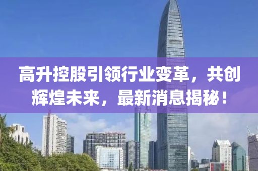 高升控股引领行业变革，共创辉煌未来，最新消息揭秘！